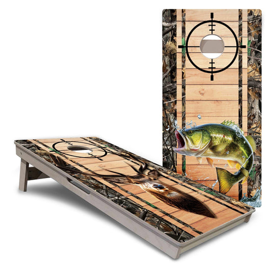 Scope Deer and Fish Plank Pro All-Weather Cornhole Boards