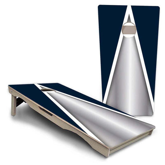 Silver/Blue Triangle Pro Solution Cornhole Boards