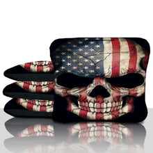 American Flag Skull Cornhole Bags
