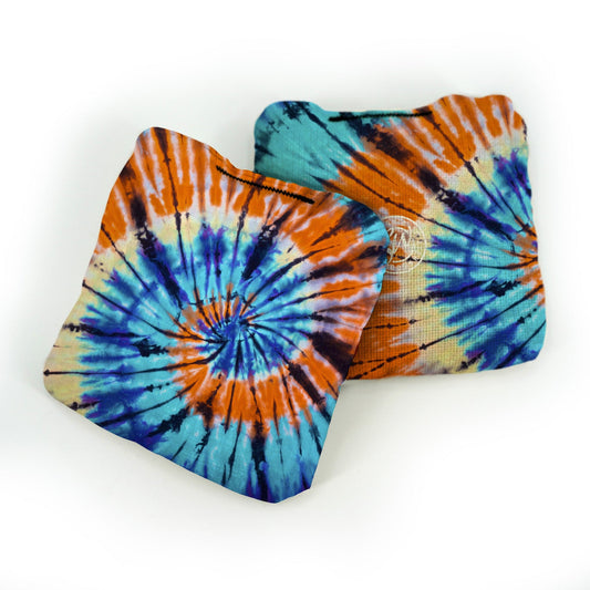 Blue & Orange Spiral Pro Cornhole Bags
