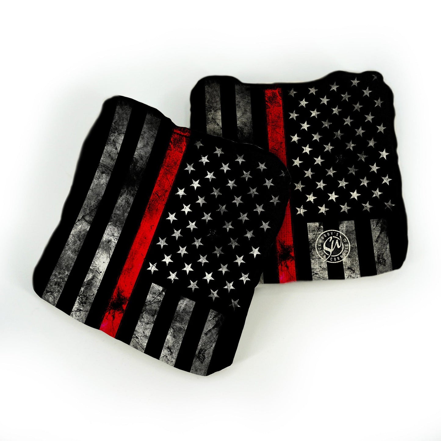 Red Thin Line Flag Pro Cornhole Bags