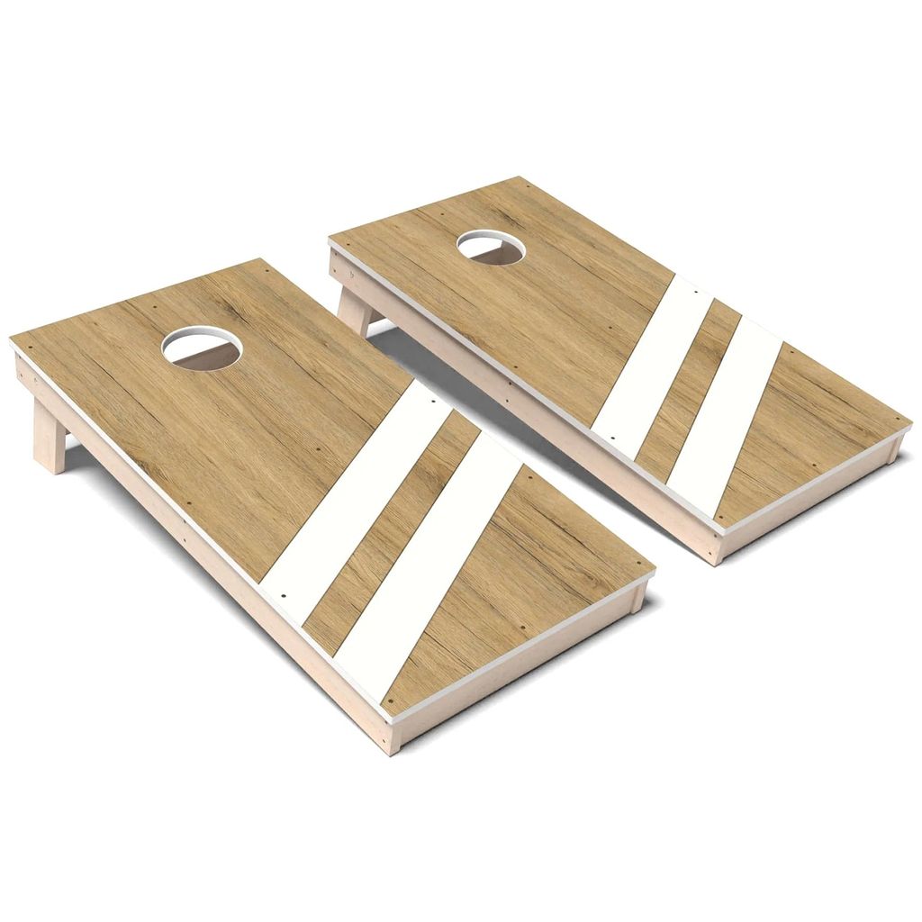 Almond Angled Lines All-Weather Cornhole 