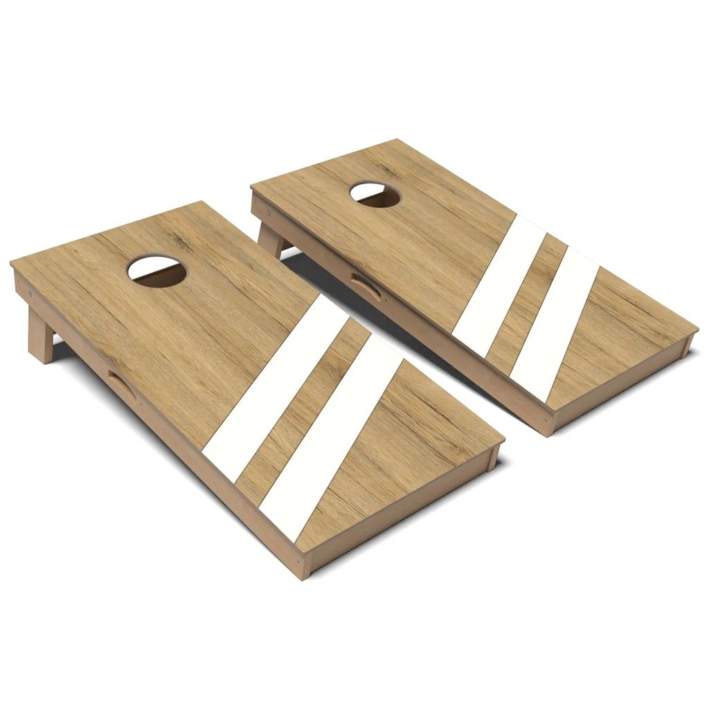 Almond Angled Lines Cornhole Board Set