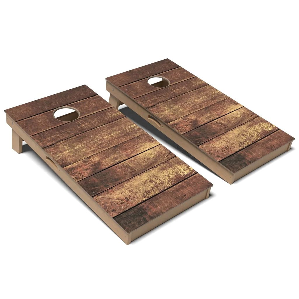 Antique Plank Wood Cornhole Board Set