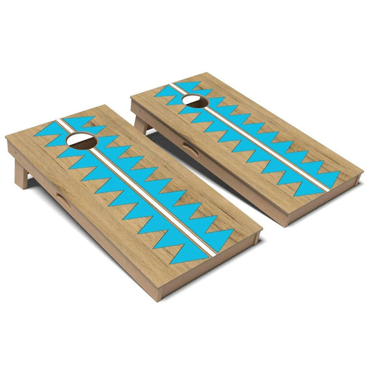 Aqua Blue Slice Cornhole Board Set
