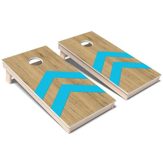 Aqua Chevron All-Weather Cornhole 