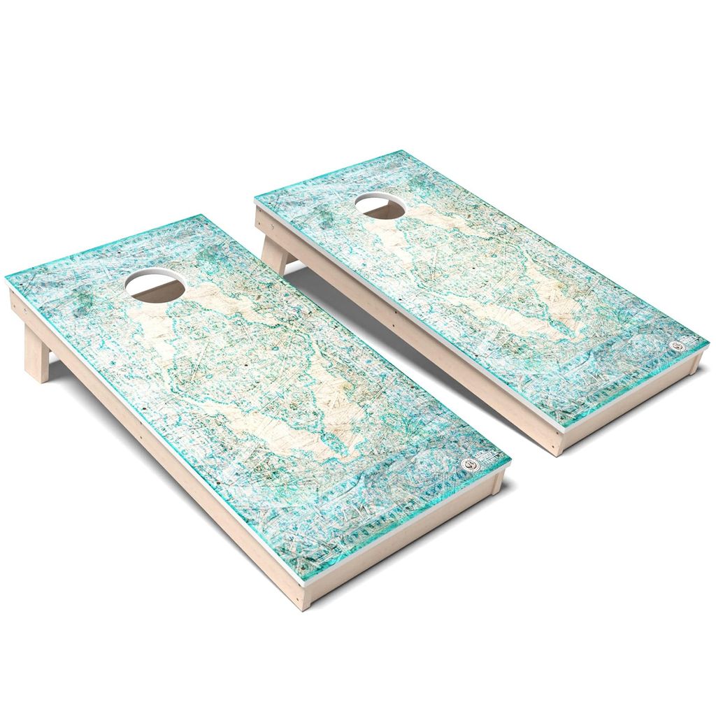 Bohemian Blue Ivy All-Weather Cornhole 