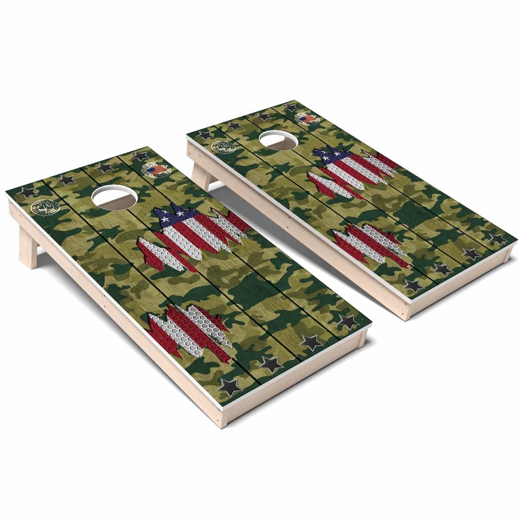 American Flag Camo Weatherproof Cornhole Boards