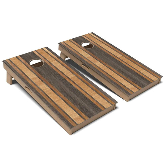 Dark Walnut Stripe Cornhole Board Set