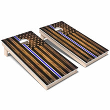 Charred EMS White and Blue Weatherproof Cornhole Boards
