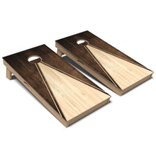 Faded Dark Stain Wood Triangle Cornhole Board Set
