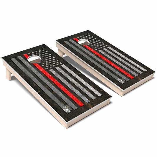 American Flag Thin Red Line Weatherproof Cornhole Boards