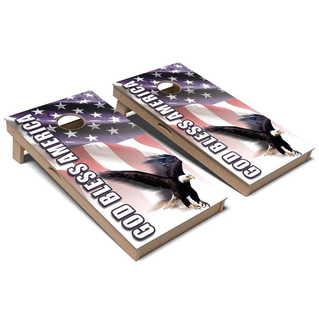God Bless America 2.0 Cornhole Board Set
