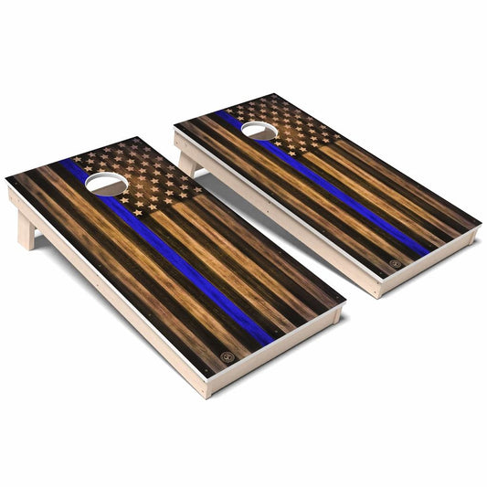 Charred Police USA Thin Blue Line Weatherproof Cornhole Boards