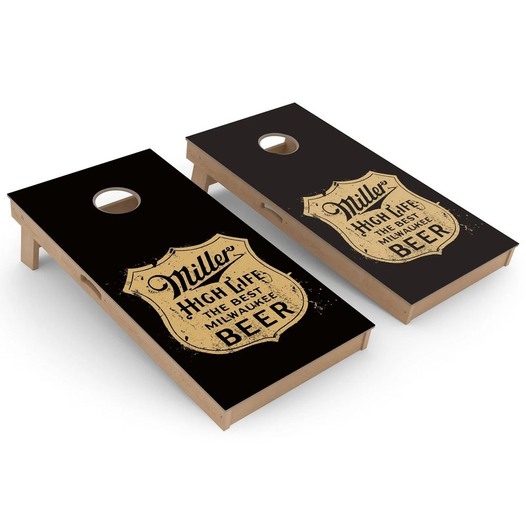 Miller High Life Grunge Cornhole Board Set