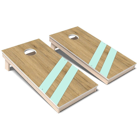 Mint Angled Lines All-Weather Cornhole 