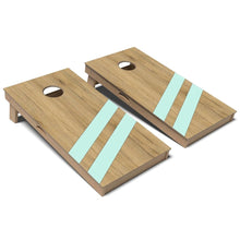 Mint Angled Lines Cornhole Board Set
