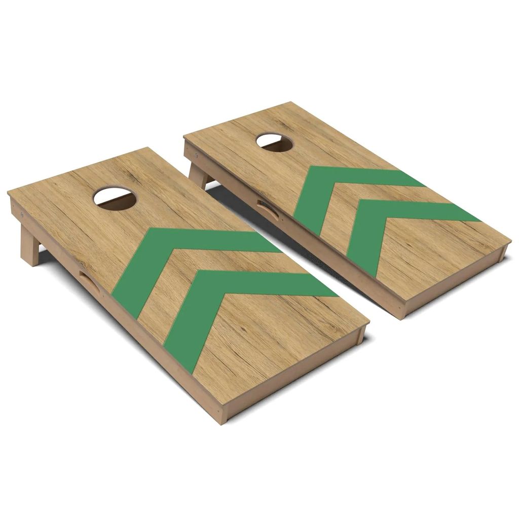 Mossy Green Chevron Cornhole Board Set