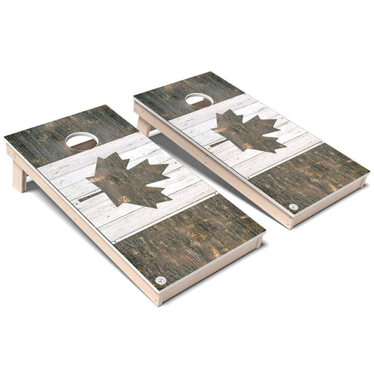 Canada Flag Rustic Weatherproof Cornhole Boards