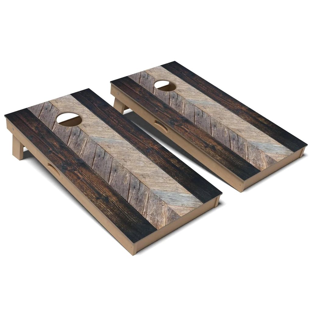 Rustic Dark Stain Cornhole Board Set