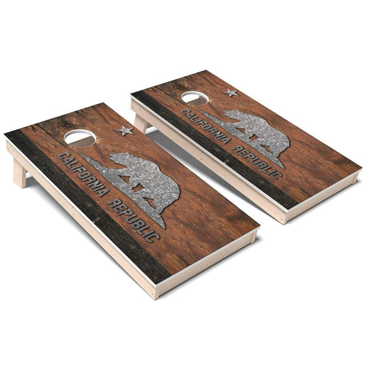 California Flag Rustic Weatherproof Cornhole Boards