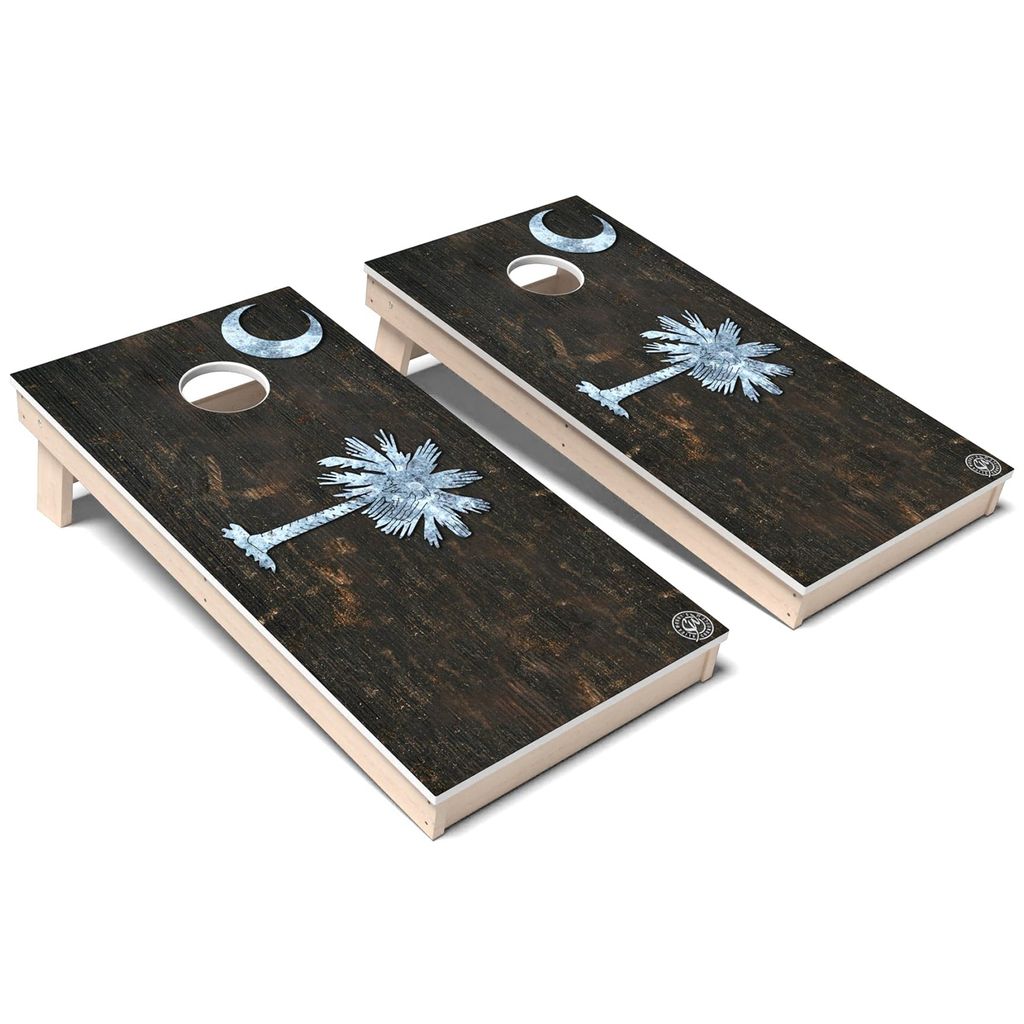 South Carolina Flag Rustic Weatherproof Cornhole Boards