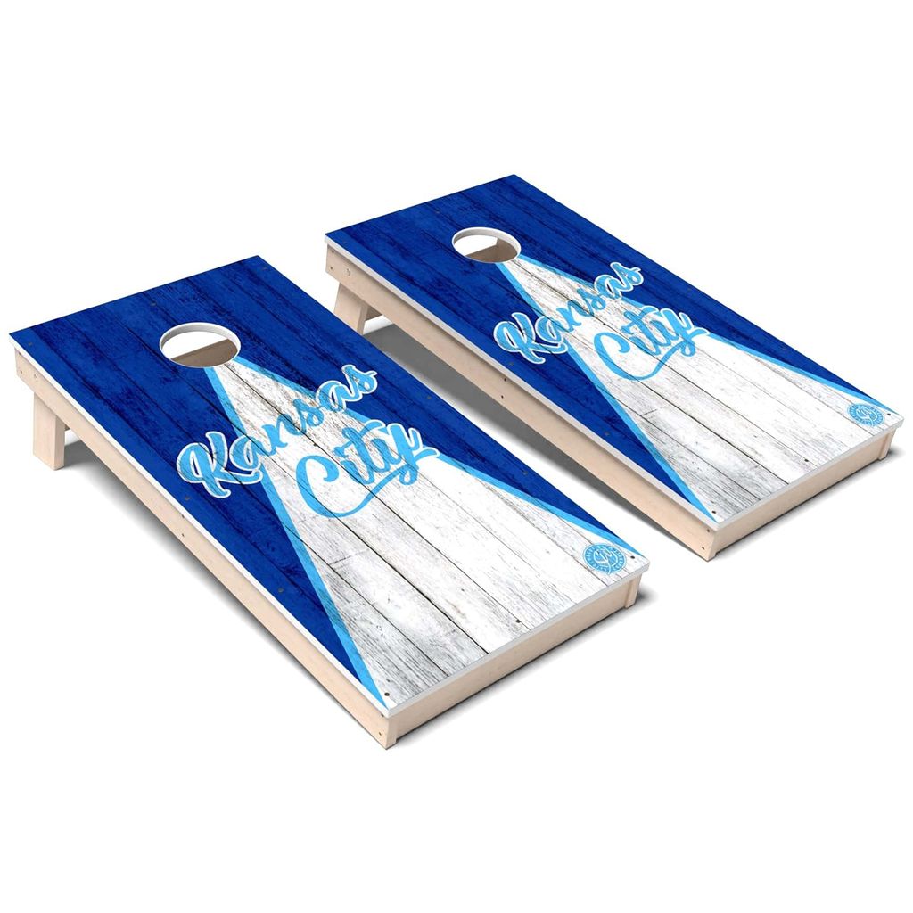 Kansas City Triangle Baseball Weatherproof Cornhole Boards