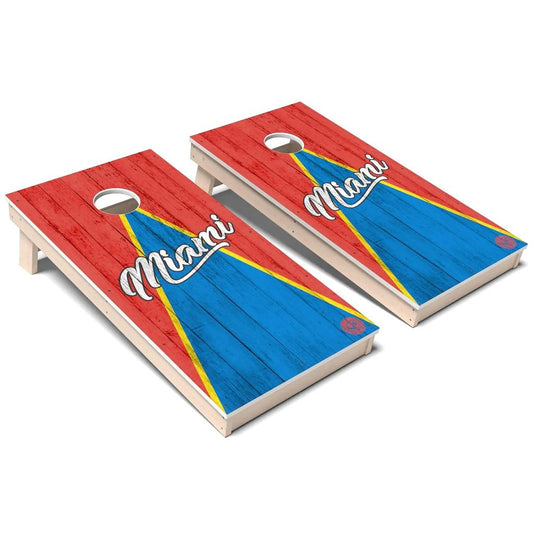 Miami Triangle Baseball Weatherproof Cornhole Boards