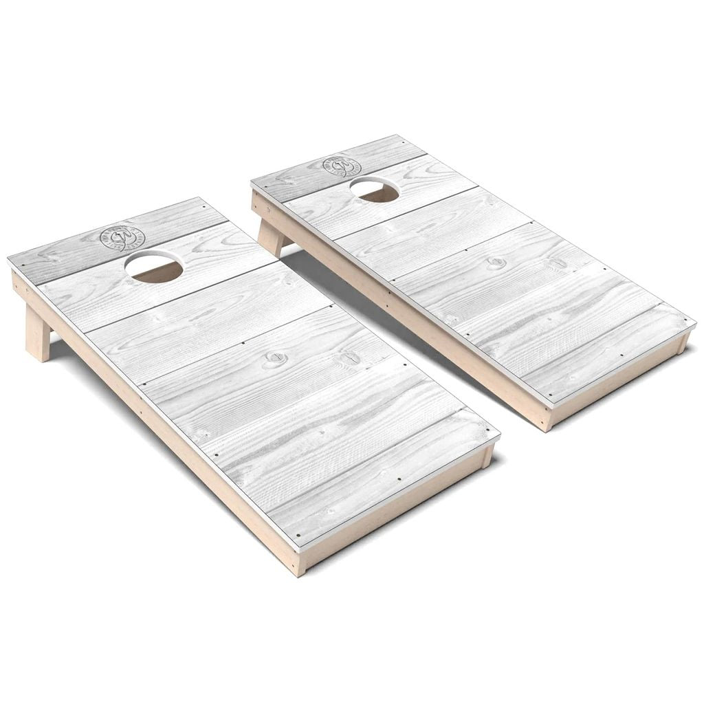 Rustic White Weatherproof Cornhole Boards