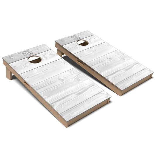 White Wood Cornhole Board Set