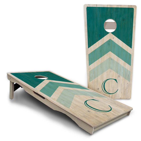 Teal Wedding Arrows Pro Solution Cornhole Boards