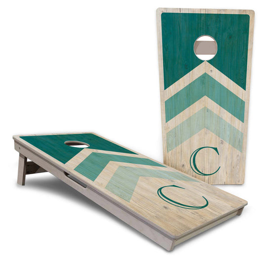 Teal Wedding Arrows Pro Cornhole Boards