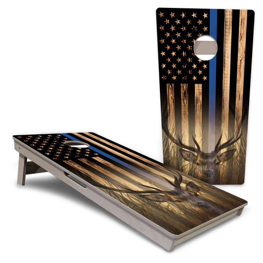 Thin Blue Line Deer Pro Cornhole Boards