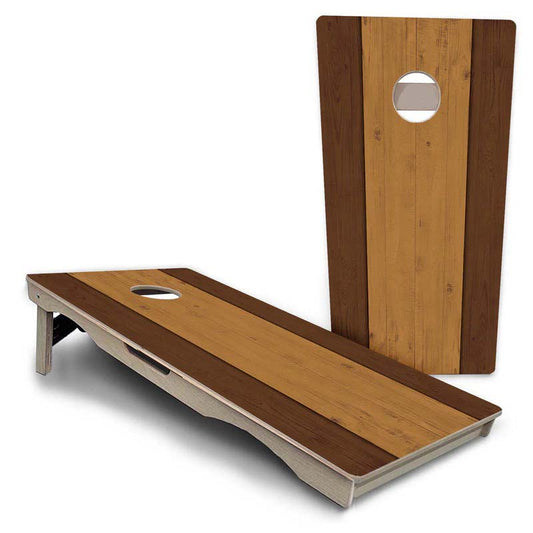 Brown Two Tone Planks Pro Solution Cornhole Boards