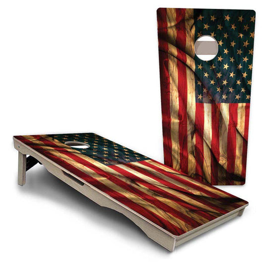 USA Wood Flag Color Design Pro Solution Cornhole Boards