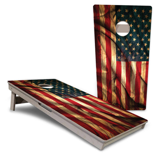 USA Wood Flag Color Design Pro Cornhole Boards