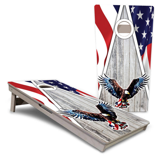Eagle Triangle Whitewash Pro All-Weather Cornhole Boards