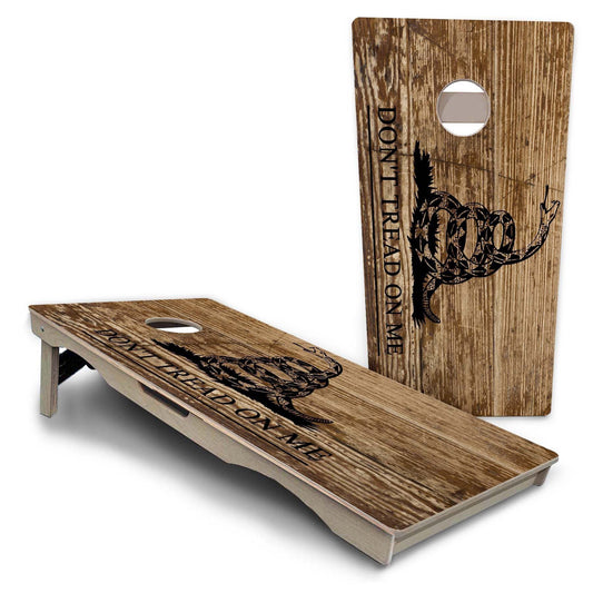 Rustic Don’t Tread on Me Pro Solution Cornhole Boards