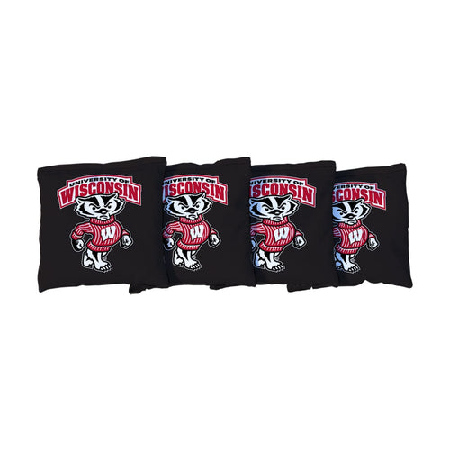Wisconsin Badgers Black Cornhole Bags