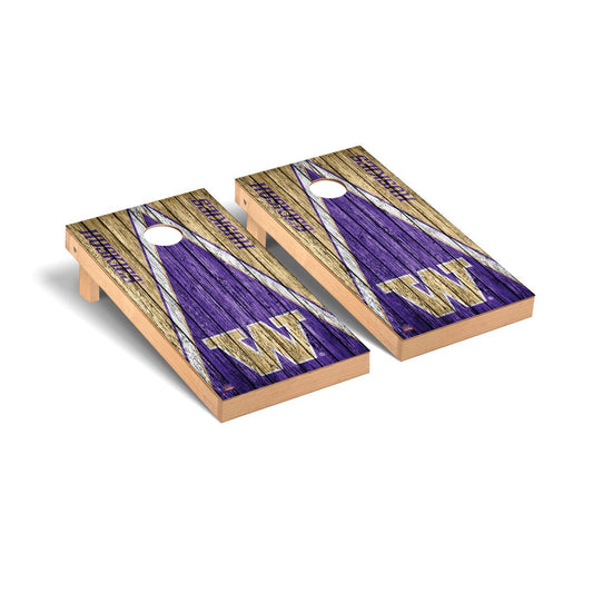 Washington Huskies Cornhole Board Set - Triangle Weathered Version