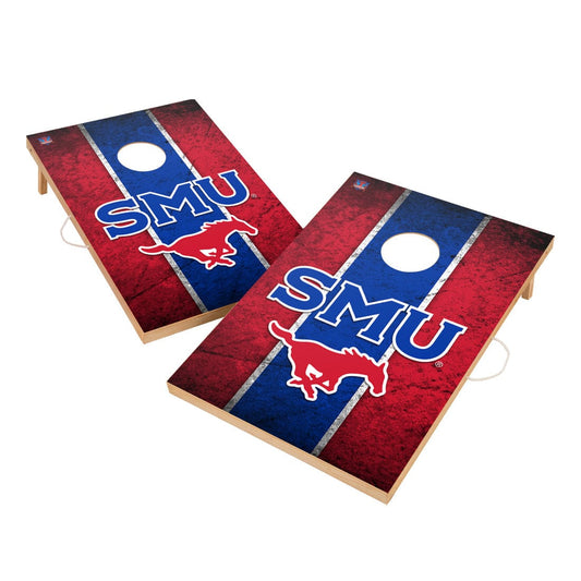 Vintage Southern Methodist University Mustangs SMU Solid Wood 2x3 Cornhole Set