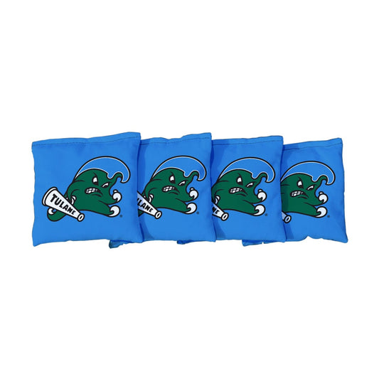 Tulane University Green Wave Lime Green Cornhole Bags