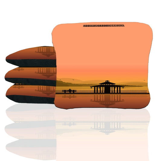Orange Lake Sunset Stick & Slide Cornhole Bags
