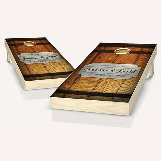 Barrel Plaque Wedding Cornhole Boards
