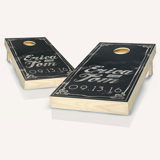 Chalk Board Wedding Cornhole Boards