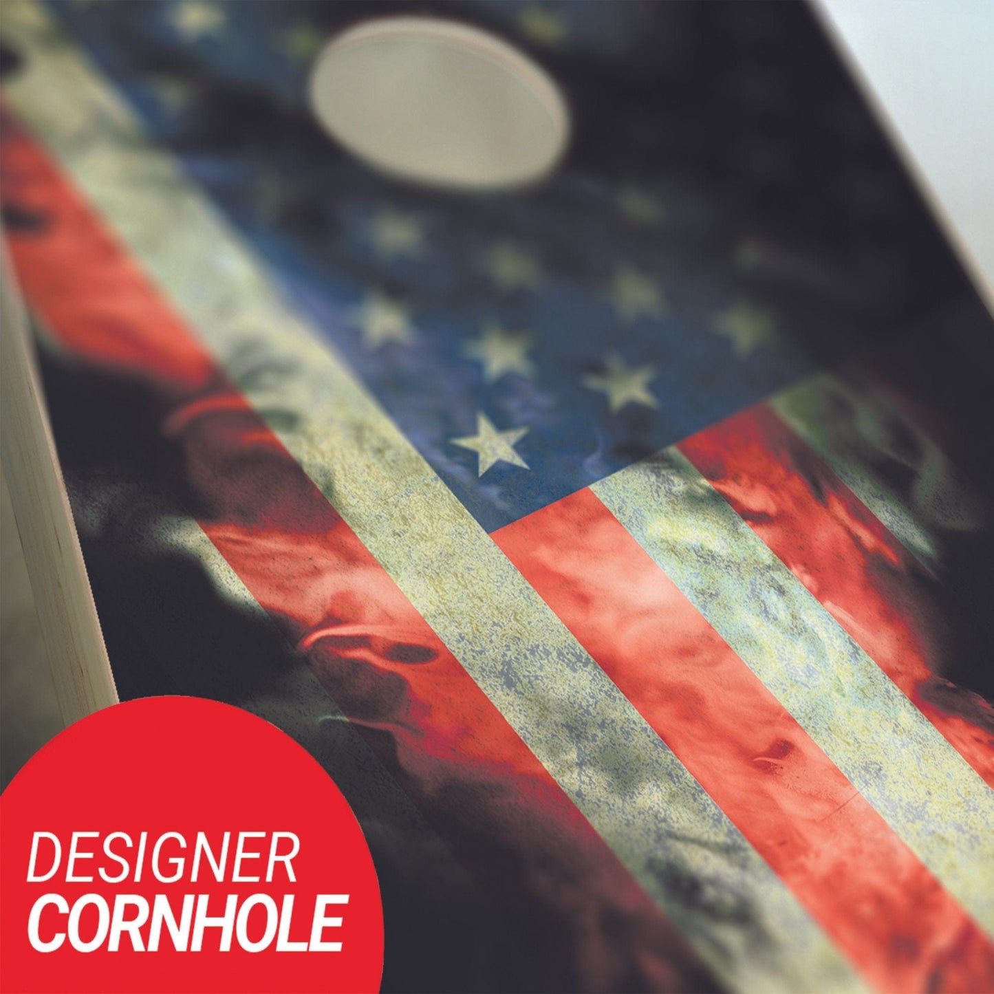 American Skull cornhole boards closeup
