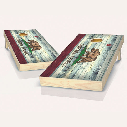 California Distressed Flag Cornhole Boards