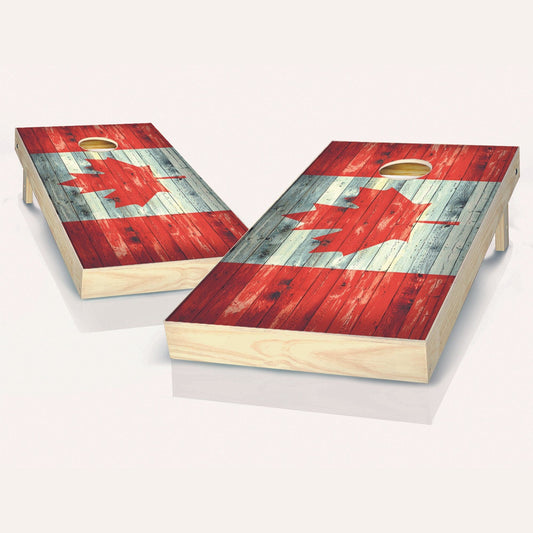 Canadian Flag Rustic Cornhole Boards