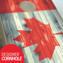 Canadian Flag Rustic board close up

