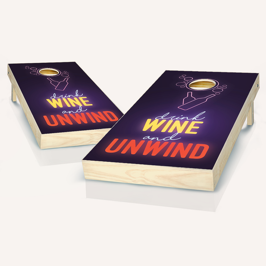 Drink Wine And Unwind Cornhole Boards